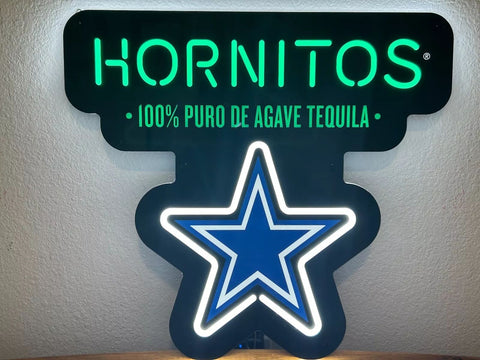 Hornitos Tequila Dallas Cowboys 2D LED Neon Sign Light Lamp