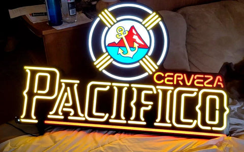 Huge Pacifico Cerveza Beer LED Neon Sign Light Lamp