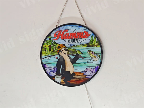 Hamm`s Beer Fishing 3D LED Neon Sign Light Lamp