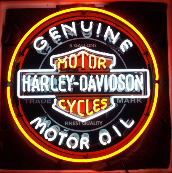 Harley-Davidson Motorcycle Genuine Motor Oil Neon Light Sign Lamp HD Vivid Printing