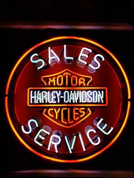 Harley-Davidson Sales And Service Motorcycle Neon Light Sign Lamp HD Vivid Printing