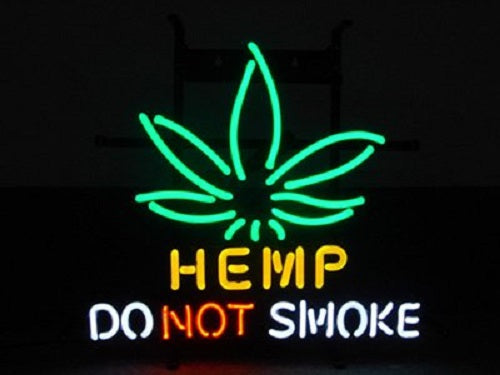 Hemp Leaf Do Not Smoke Neon Light Sign Lamp Real Glass Wall Decor