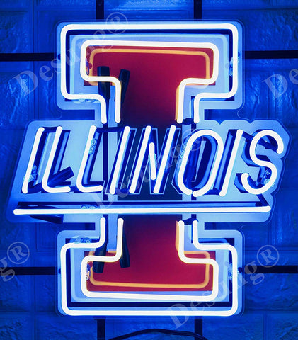 Fighting Illini Illinois Mascot Neon Sign Light Lamp HD Vivid Printing
