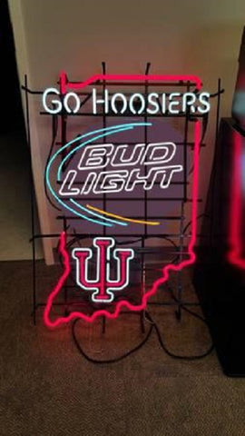 Indiana University Go Hoosiers Bud Light Neon Light Lamp Sign
