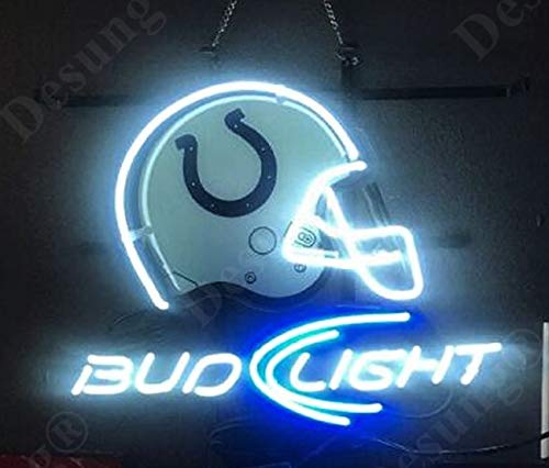 Indianapolis Colts Helmet Bud Light Beer Neon Sign Light Lamp