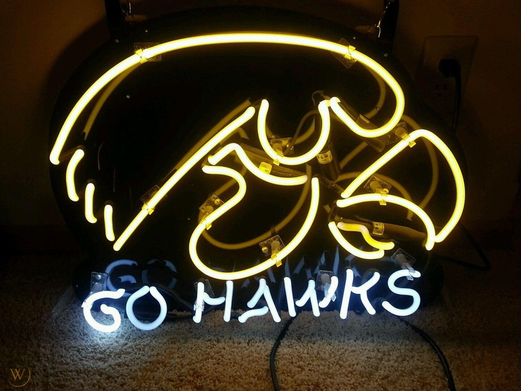 Iowa Hawkeyes Go Hawks Neon Sign Light Lamp neonsign.us