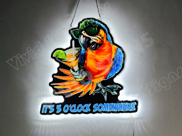 It's 5 O'clock Somewhere Version II 3D LED Neon Sign Light Lamp