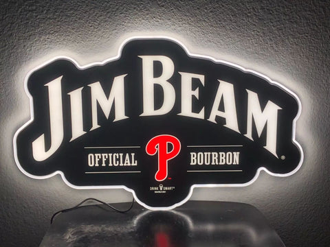 Jim Beam Philadelphia Phillies 2D LED Neon Sign Light Lamp