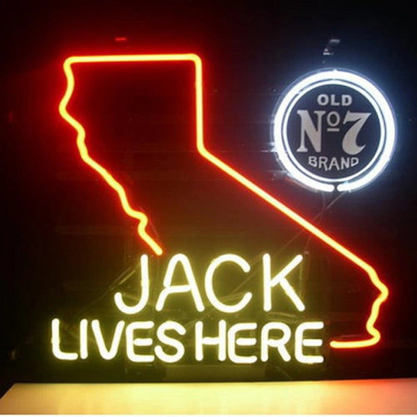 Jack Daniel's Jack Lives Here California Neon Sign Light Lamp