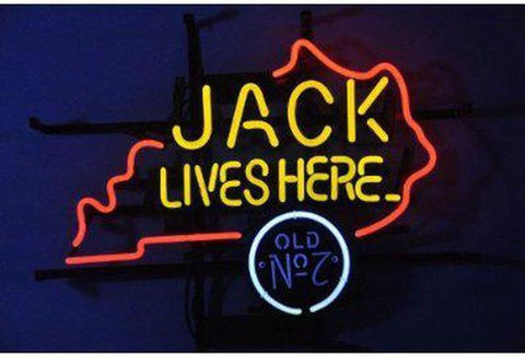 Jack Daniel's Jack Lives Here Kentucky Neon Sign Lamp Light