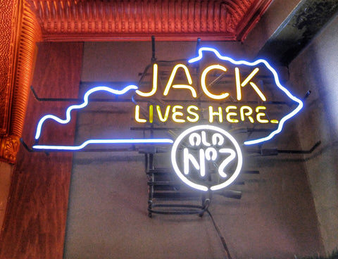 Jack Daniel's Jack Lives Here Kentucky Version II Neon Sign Lamp Light