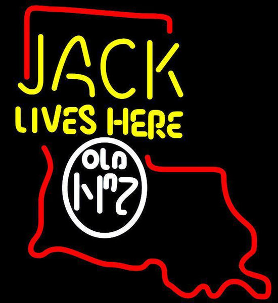 Jack Daniel's Jack Lives Here Louisiana Neon Sign Light Lamp