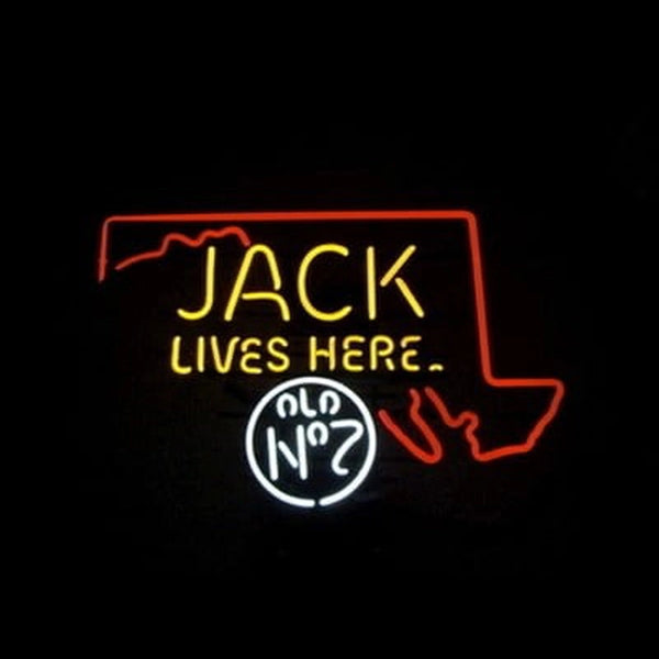 Jack Daniel's Jack Lives Here Maryland Neon Sign Lamp Light