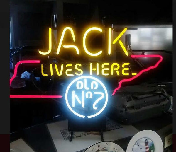 Jack Daniel's Jack Lives Here Memphis Neon Sign Lamp Light