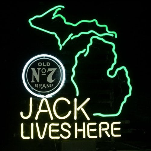 Jack Daniel‘s Jack Lives Here Michigan Neon Sign Light Lamp