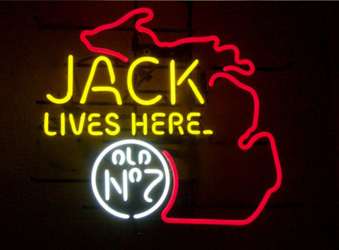 Jack Daniel‘s Jack Lives Here Michigan Version I Neon Sign Light Lamp