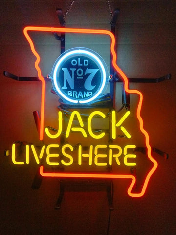 Jack Daniel‘s Jack Lives Here Missouri Version II Neon Sign Light Lamp