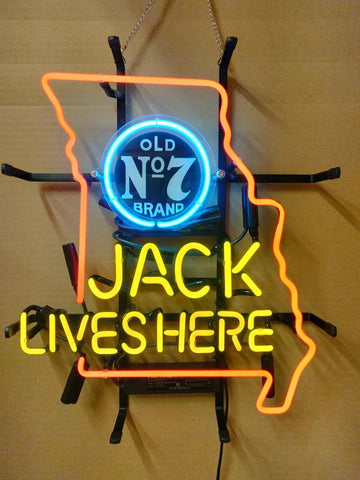 Jack Daniel‘s Jack Lives Here Missouri Neon Sign Light Lamp