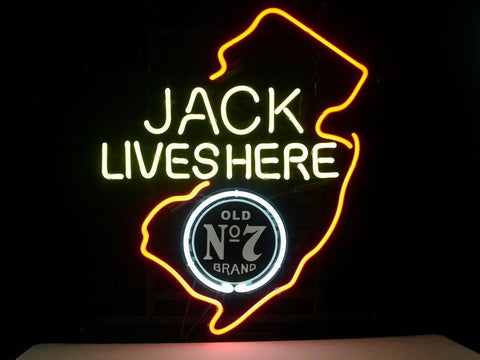 Jack Daniel's Jack Lives Here New Jersey Neon Sign Lamp Light