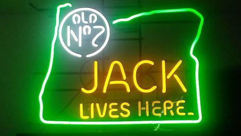 Jack Daniel's Jack Lives Here Oregon Neon Sign Lamp Light