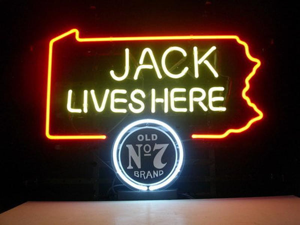 Jack Daniel's Jack Lives Here Pennsylvania II Neon Sign Lamp Light