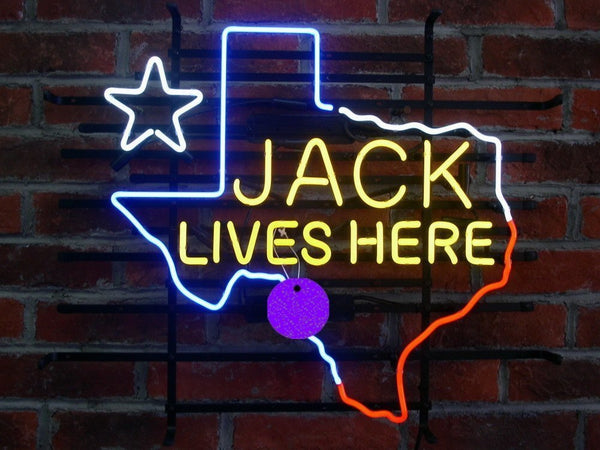 Jack Daniel‘s Jack Lives Here Texas Version III Neon Sign Light Lamp