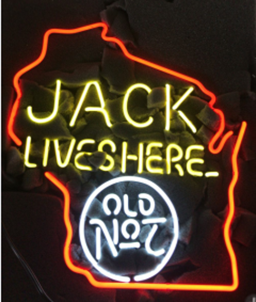 Jack Daniel's Jack Lives Here Wisconsin II Neon Sign Lamp Light