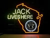 Jack Daniel's Jack Lives Here  Wisconsin Neon Sign Lamp Light