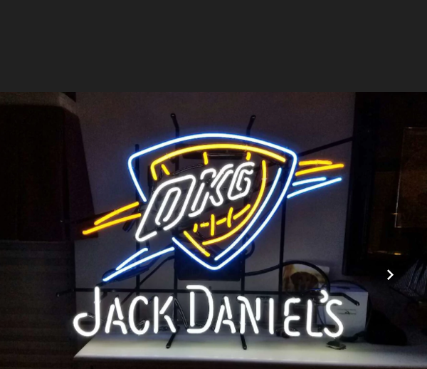 Jack Daniel's OKC Thunder Neon Sign Light Lamp