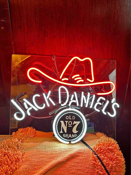 Jack Daniels No.7 Old Hat Acrylic Neon Sign Light Lamp