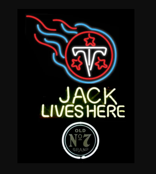 Jack Daniel's Tennessee Titans Neon Sign Light Lamp