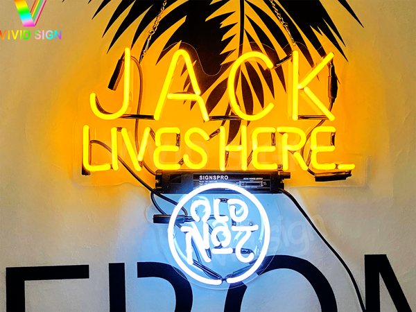 Jack Lives Here Old 7 Acrylic Real Glass Neon Sign Light Lamp