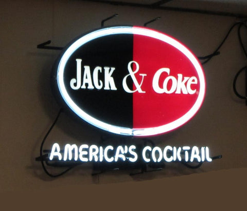 Jack and Coke American Cocktail Neon Sign Light Lamp