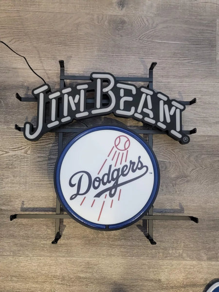 Jim Beam Whiskey Los Angeles Dodgers LED Neon Sign Light Lamp