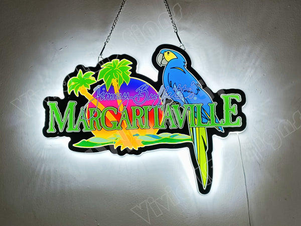 Jimmy Buffett Margaritaville Parrot 3D LED Neon Sign Light Lamp