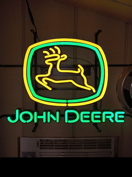 John Deere Tractor Farm Equipment LED Neon Sign Light Lamp