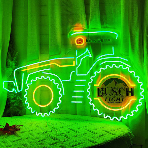 Busch Light John Deere Quality Farm Equipment Flex LED Neon Sign Light Lamp