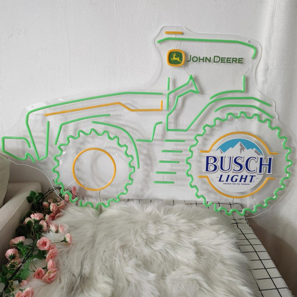 Busch Light John Deere Quality Farm Equipment Flex LED Neon Sign Light Lamp