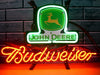 Budweiser Beer John Deere Quality Farm Equipment Neon Sign Light Lamp