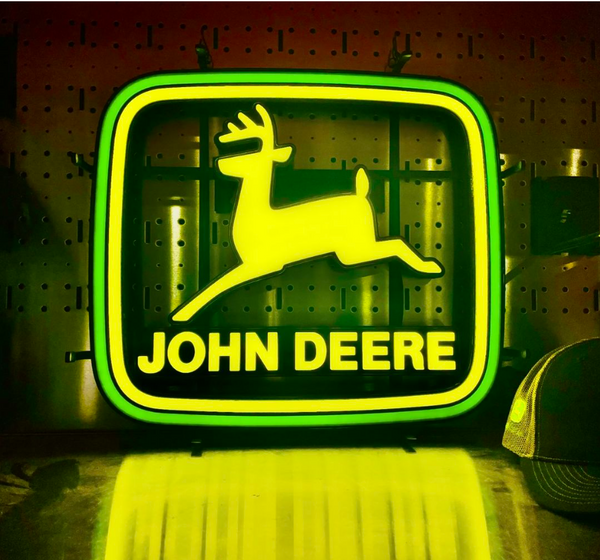 John Deere Farm Tractor Equipment Machine LED Neon Sign Light Lamp With Dimmer