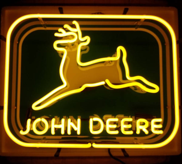 John Deere Quality Farm Equipment Tractor Machine Neon Sign Light Lamp