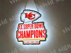 Kansas City Chiefs 4X Super Bowl 3D LED Neon Sign Light Lamp