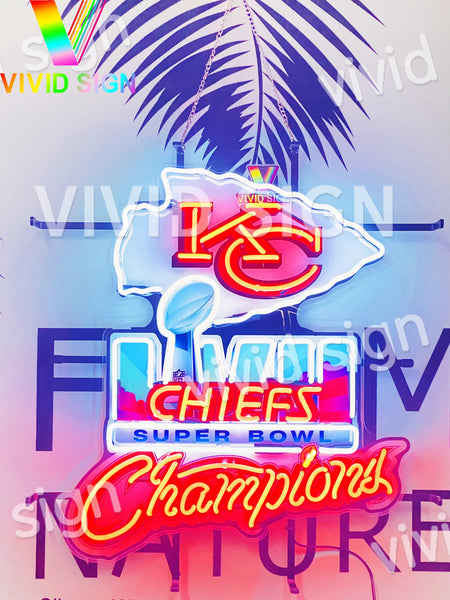 Kansas City Chiefs Super Bowl LVII Champions Neon Light Sign Lamp With HD Vivid Printing