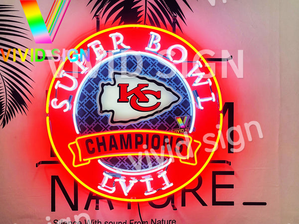 Kansas City Chiefs 57 KCC Super Bowl LVII Champions Neon Light Sign Lamp With HD Vivid Printing