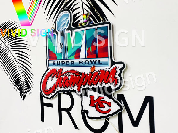 Kansas City Chiefs Super Bowl LVII Champions 3D LED Neon Sign Light Lamp