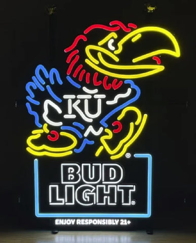 Bud Light Kansas Jayhawks Beer LED Neon Sign Light Lamp – neonsign.us