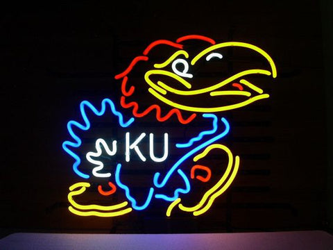 Kansas Jayhawks Mascot Neon Light Lamp Sign