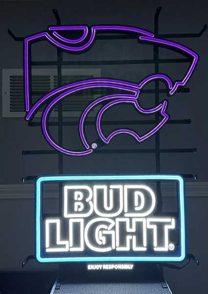 Kansas State Wildcats Bud Light Beer LED Neon Sign Light Lamp