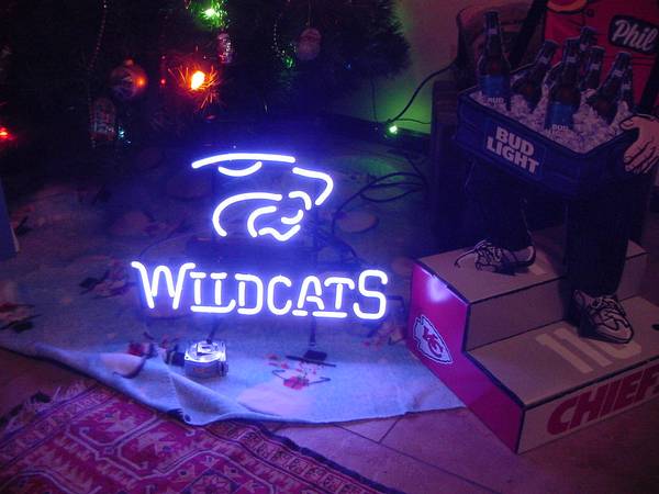 Kansas State Wildcats Mascot Logo Neon Light Lamp Sign