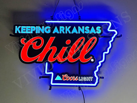 Light Beer Mountain Keeping Arkansas Chill LED Neon Sign Light Lamp